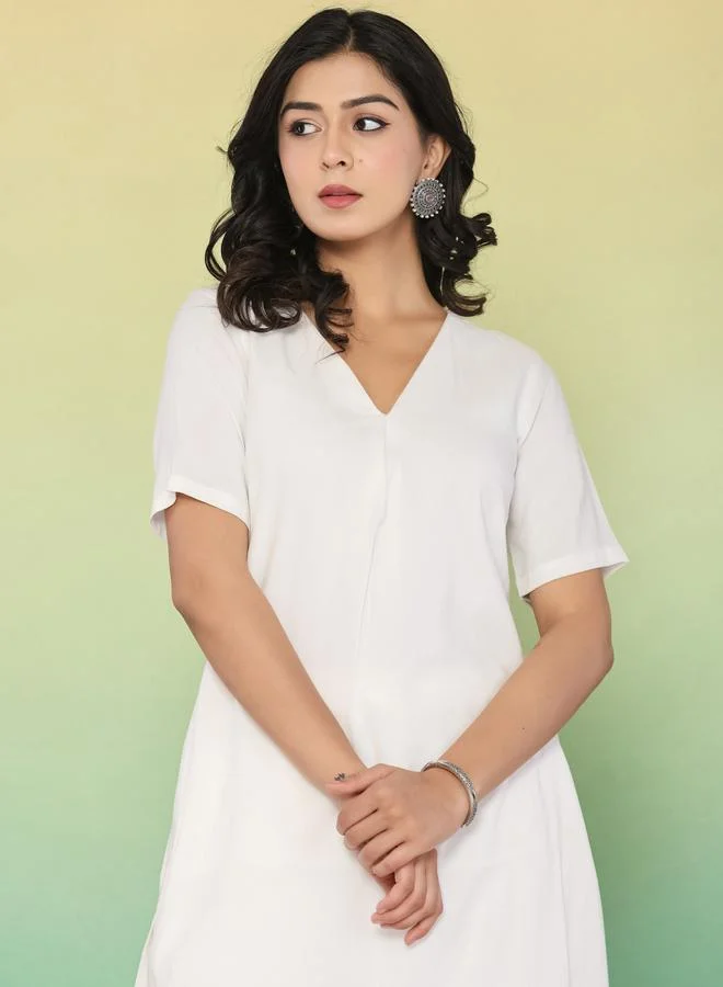 Kasya  White Summer Viscose Co-Ord Set for Women | Best Price UAE